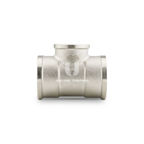 Тройник переходной с внутренней резьбой Varmega ВР 1"x1/2"x1", VMTF10-N060406, никелированный