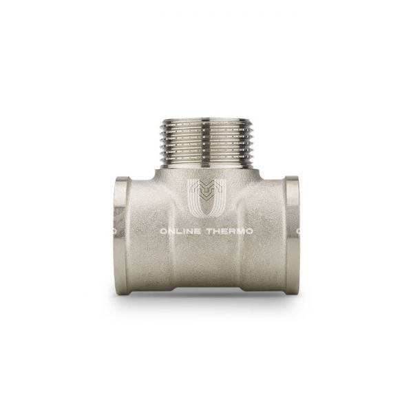 Тройник равносторонний с внутренней и наружной резьбой Varmega ВР-НР-ВР 1/2", VMTF12-N040404, никелированный