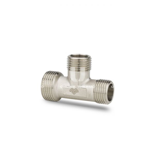 Тройник переходной с наружной резьбой Varmega НР 3/4"x1/2"x1/2", VMTF19-N050404, никелированный