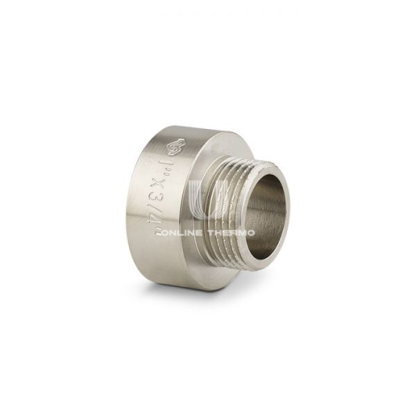 Переходник с внутренней и наружной резьбой Varmega ВР-НР 3/4"x1/2", VMTF26-N000504, никелированный