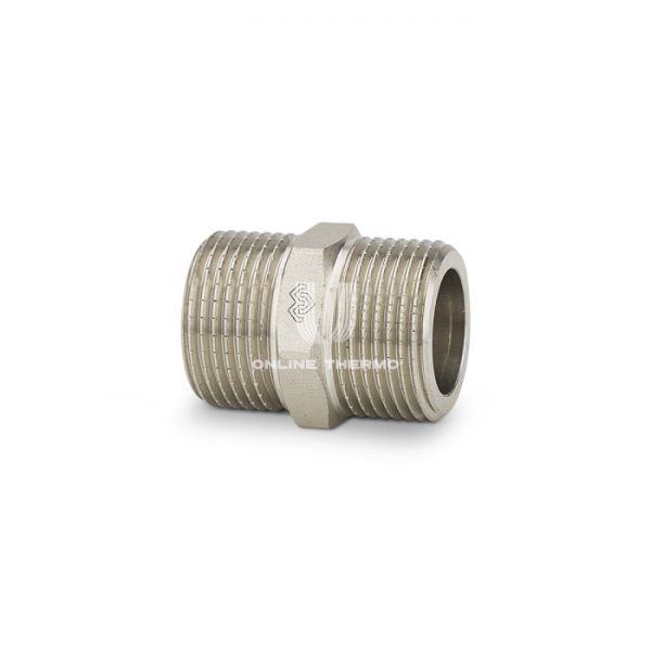 Ниппель равносторонний Varmega 1/2", VMTF29-N000404, никелированный, удлиненный