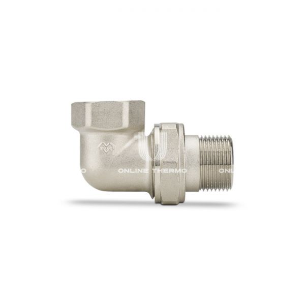 Угловое разъемное соединение Varmega ВР-НР 1/2", VMTF52-N000404, с уплотнением o-ring, никелированное