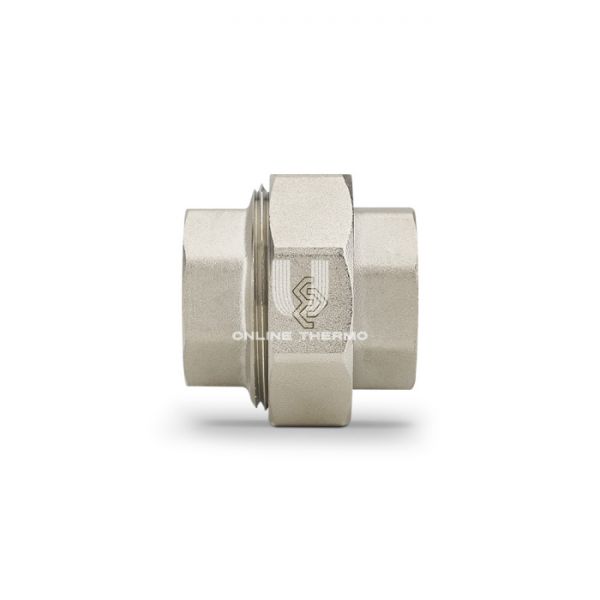 Прямое разъемное соединение Varmega ВР-ВР 1 1/4", VMTF54-N000707, с уплотнением o-ring, никелированное