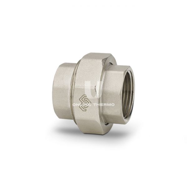 Прямое разъемное соединение Varmega ВР-ВР 1 1/2", VMTF54-N000808, с уплотнением o-ring, никелированное