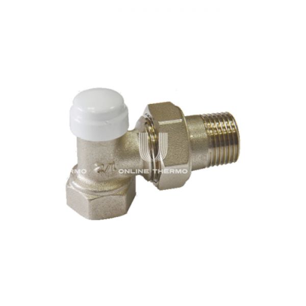 Запорный радиаторный клапан (вентиль) ручной регулировки Vitron ЗРК.G1/2".Угл, DN15, 1/2" ВР-НР, угловой