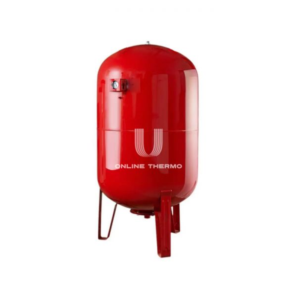 Расширительный мембранный бак Waterstry CW-LV, 750 л, красный, вертикальный, напольный на ножках, с манометром