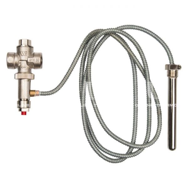 Защитный клапан от перегрева твердотопливного котла Watts STS 20/200 10004849, 97°С, 3/4" ВР, длина капиллярной трубки 2 м