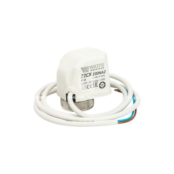 Термоэлектрический сервопривод Watts 22CX230NA2 10029674, 230 В, 2-х позиционный, нормально открытый