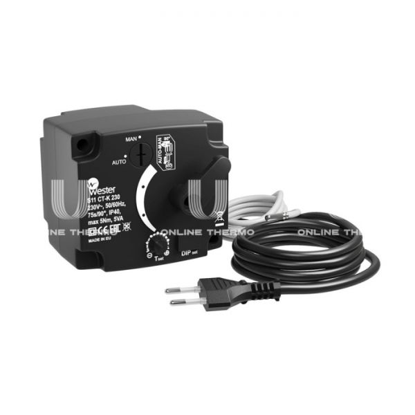 Контроллер (сервопривод) Wester S11 CT-K для 3-ходовых клапанов, 230 В, 5 Нм, 90°, 75 с, 1.5 м