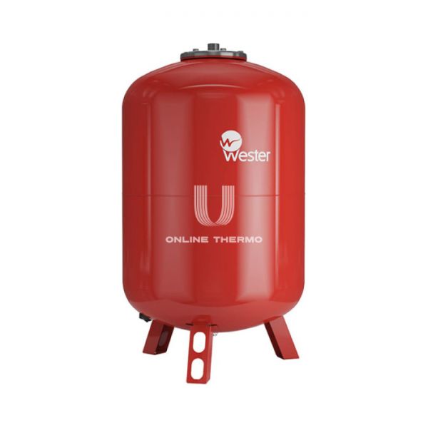 Расширительный бак для отопления Wester WRV500 top, 500 л, красный, вертикальный, напольный на ножках