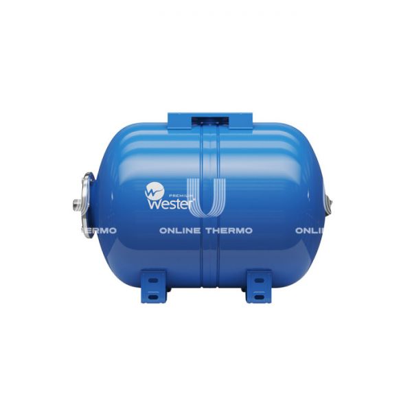 Гидроаккумулятор (расширительный бак) для водоснабжения Wester WAO50, 50 л, cиний, горизонтальный, напольный на ножках