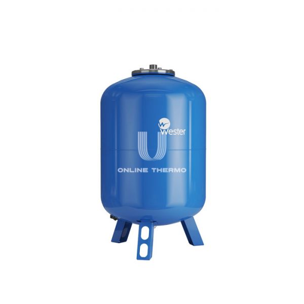 Гидроаккумулятор (расширительный бак) для водоснабжения Wester WAV200 top, 200 л, cиний, вертикальный, напольный на ножках
