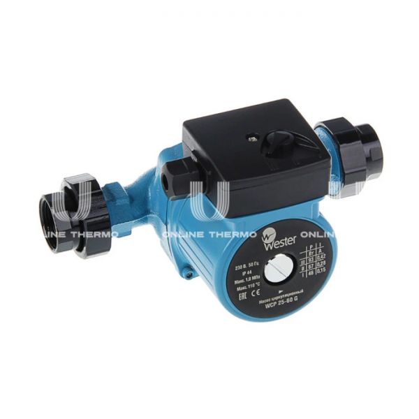 Насос циркуляционный Wester WCP 25-60G, 0-18-0030, база 180 мм, с гайками