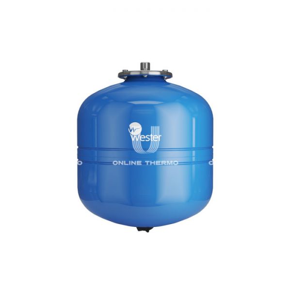 Гидроаккумулятор (расширительный бак) для водоснабжения Wester WAV35P, 35 л, cиний, вертикальный, подвесной, нержавеющий фланец