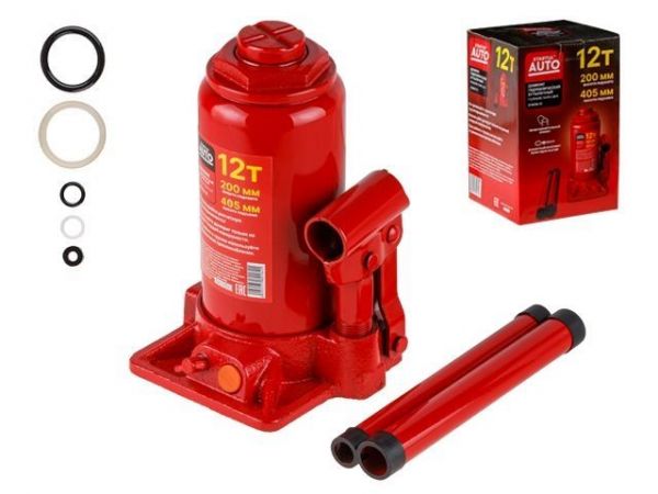 Домкрат гидравлический 12т бутылочный 200-405мм STARTUL AUTO (ST8018-12)(h min 200мм, h max 405мм)