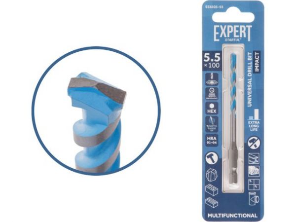 Сверло универсальное  5.5x100 мм MultiFunctional EXPERT STARTUL(победитовое, по мультиматериалам)