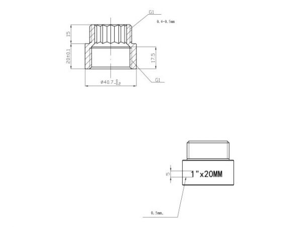Удлинитель 1' вн.-нар. х 20 мм, AV Engineering (инд. упак.)(Латунь, макс.  16 бар, макс.  110 °С)