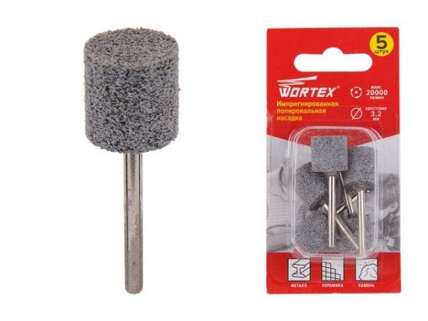 Импрегнированная полировальная насадка 13.2 мм WORTEX(раб. диам. 13.2 мм, диам. хвостовика 3.2 мм, 20000 об/мин)