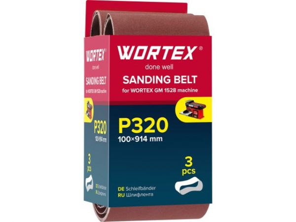 Шлифлента 100x914 мм P320 бесконечная 3 шт. для станка WORTEX GM 1528