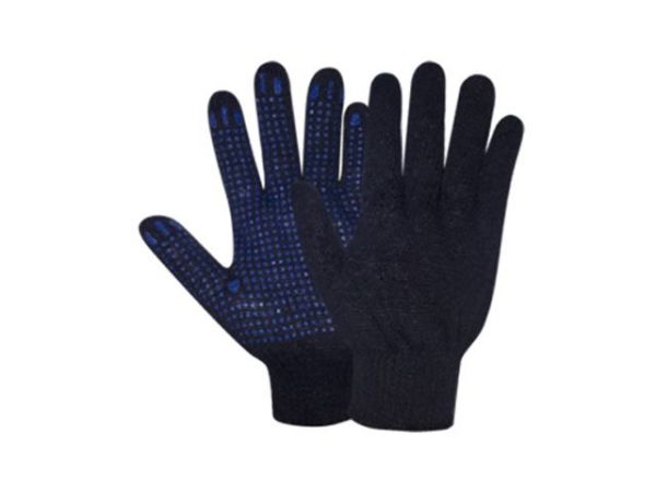 Перчатки х/б с ПВХ 'Точка', 7,5класс,черные, РБ (мин. риски)(42гр)