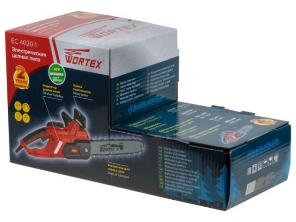 Пила цепная электрическая WORTEX EC 4020-1 шина 40 см (16'), 3/8' LP, 1.3 мм(2000 Вт, 13 м/с, 40.5 см, 3/8', 1.3мм, 57 звеньев, автосмазка)
