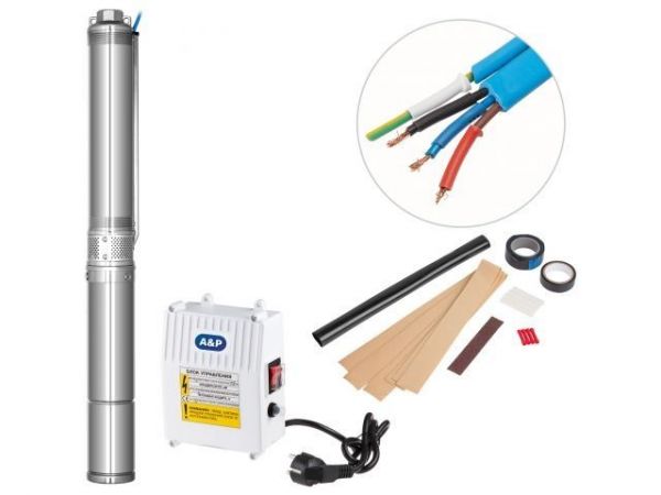 Насос скважинный центробежный AGELESS-3-2700/23-3/8 A&P(250 Вт, 3,6 м3/ч, 32м, 3' / 7,62 см)
