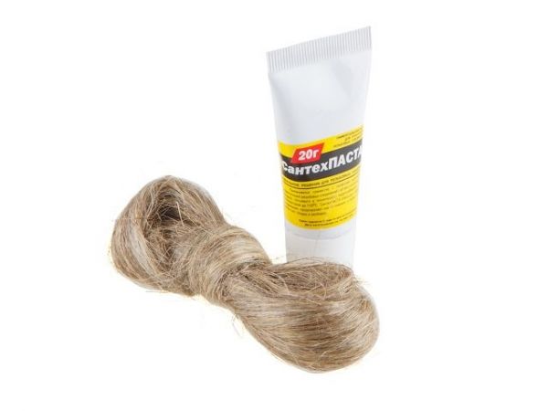 Набор 'Сантехпаста' 20гр.+лен 14гр.(Косичка сантехнического льна и герметизирующую пасту для уплотнения.)