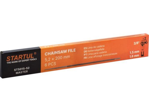Напильник для заточки цепей ф 5.2 мм STARTUL MASTER (ST5015-52)(для цепей 3/8'х1,5 мм; 3/8'х1,6 мм)