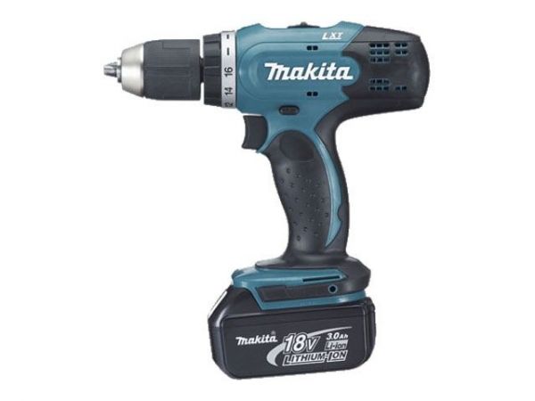 Ударная дрель-шуруповерт MAKITA LXT DHP 453 RFE в чем. (18.0 В, 2 акк., 3.0 А/ч Li-Ion, 2 скор., 42 Нм, шурупы до 13 мм, сверление в металле до 8 мм)