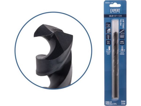 Сверло по металлу ц/х 10.0х87х133 мм HSS-Co Black EXPERT STARTUL(кобальт 5%)