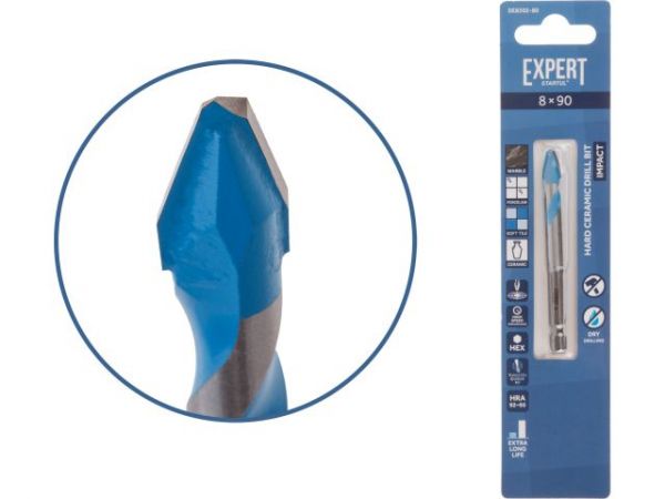 Сверло по керамограниту  8x90 мм EXPERT STARTUL(сухое сверление)