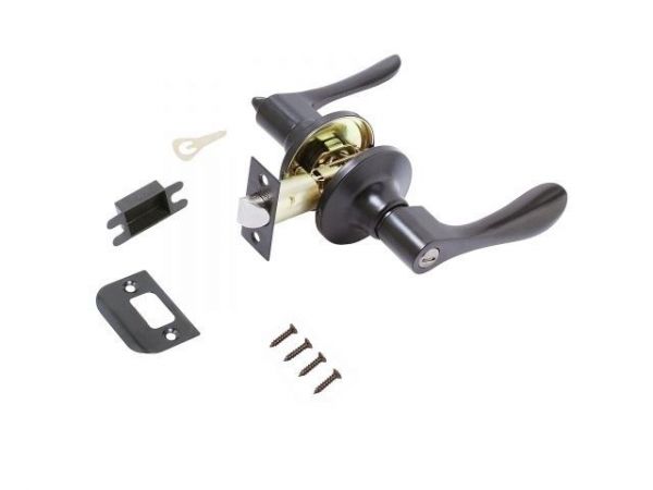 Защелка врезная межкомнатная 8531 BK BL черная фикс СТАНДАРТ