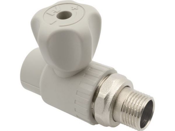 Кран шар. ПП для радиатора 20х1/2', сер. FV Plast(Под заказ кратно коробкам)