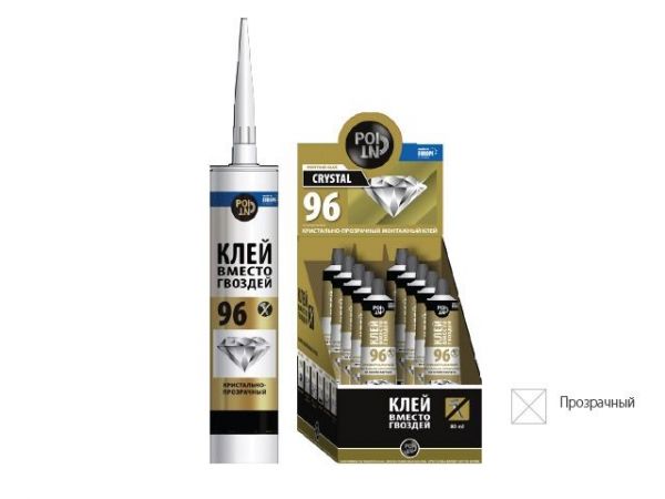 Клей монтажный POINT 'Клей вместо гвоздей 96', 280мл(прозрачный, для монтажных и отделочных раобт)