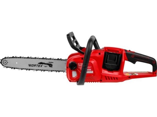 Пила цепная WORTEX CEC 3536-1 шина 35 см (14'), 3/8' LP, 1.3 мм  с акб и зу ALL1 XLT SET(БЕСЩЕТ.ДВИГ., с 2-мя 4 Ач акб и двухслотовым зу, 36 В (18+18))