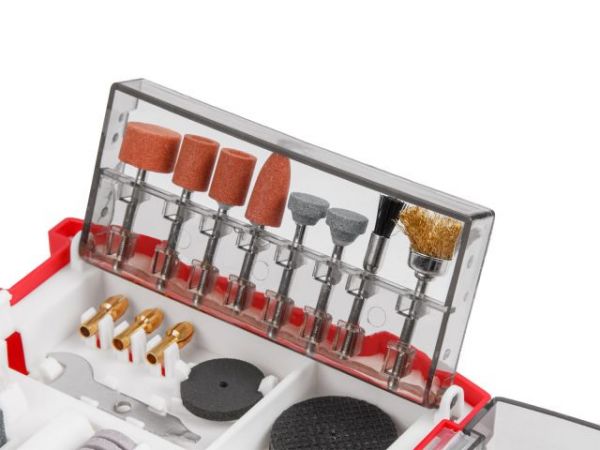 Набор аксессуаров для гравера WORTEX 145 предметов (универсальный)(Цанги: 1,6 мм, 2,4 мм, 3,2 мм)