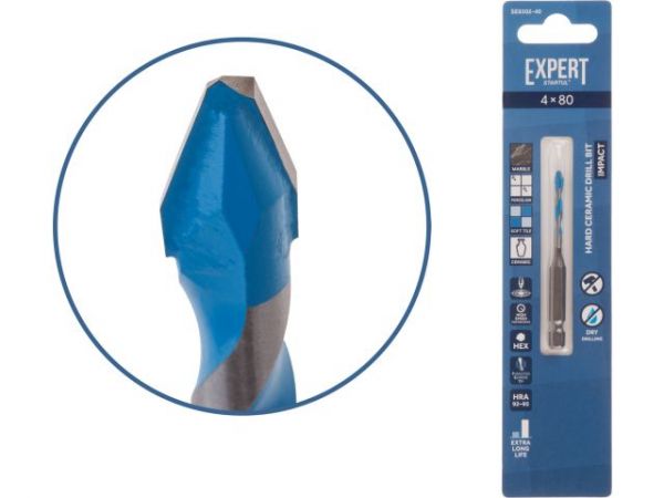 Сверло по керамограниту  4x80 мм EXPERT STARTUL(сухое сверление)