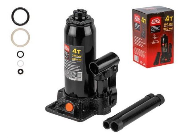 Домкрат гидравлический 4т бутылочный 195-380мм STARTUL AUTO (ST8019-04)(h min 195мм, h max 380мм)