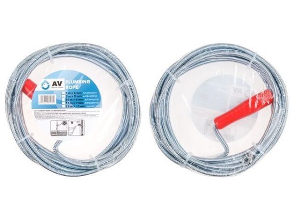 Трос сантехнический пружинный ф 9 мм длина 5 м AV Engineering(Стальной)