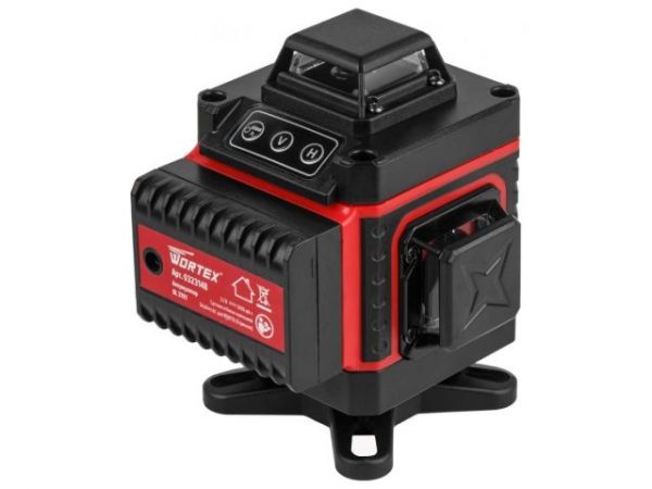 Нивелир лазерный WORTEX LL 0340 в чем. + аксессуары 4х360°, до 25 м, +/- 0.3 мм/м, зеленый(резьба 1/4')