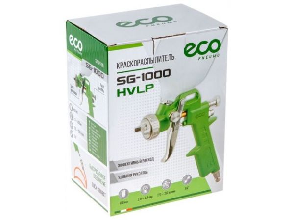 Краскораспылитель ECO SG-1000 (HVLP, сопло ф 2.5 мм, верх. бак 600 мл)