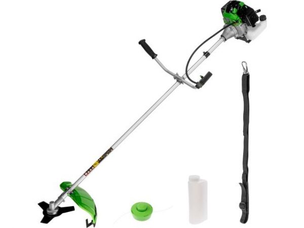 Мотокоса DGM BC-210 с ножом и головкой(2.1 кВт, лёгкий запуск, косильная головка, нож 3 зуб., ремень однолямочный, вес 7.3 кг)