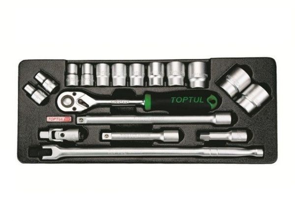 Набор-сет головок 1/2' 18предм. 6гр. 434х176мм TOPTUL