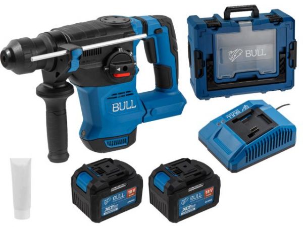 Перфоратор BULL CBH 1826 Xcase, XLTpro, БЕСЩЕТ., 18 В, 2.6 Дж, 26 мм, 2x6 А*ч, з/у(3 режима + Vario-lock, 3,2 кг)