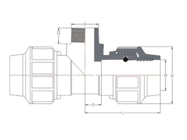 Тройник ПЭ 25 х 1' нар., AV Engineering(Полипропилен, макс.  16 бар, макс.  40 °С)