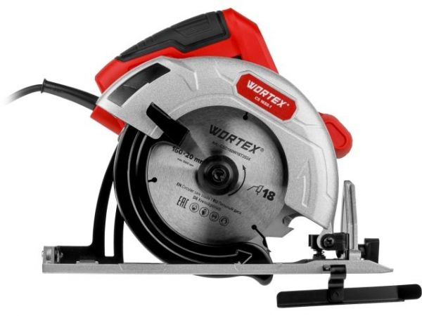 Циркулярная пила WORTEX CS 1655-1 в кор. 1200 Вт, 160 мм, пропил до 55 мм, алюм. подошва(1200 Вт, 160х20 мм 18Т, пропил до 55 мм, алюминиевая подошва)