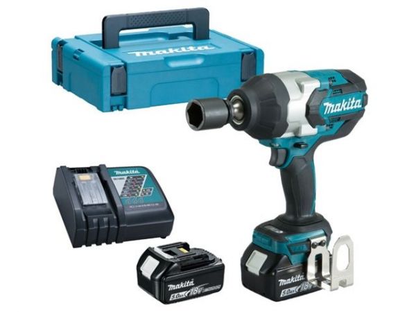Ударный гайковерт MAKITA LXT DTW 1001 RTJ в кейсе(18.0 В, 2 акк., 5.0 А/ч Li-Ion, посадочн. квадрат 3/4 ', 1050 Нм, вес 3.5 кг)