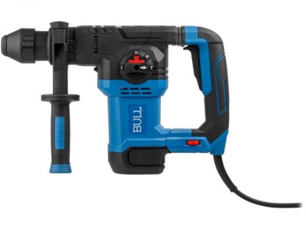 Перфоратор BULL BH 3201 в чем. 1500 Вт, 1-7 Дж, 32 мм, 4 реж. + 2 зуб., 3 сверла, SDS-plus, рег. об. (вес 5 кг)
