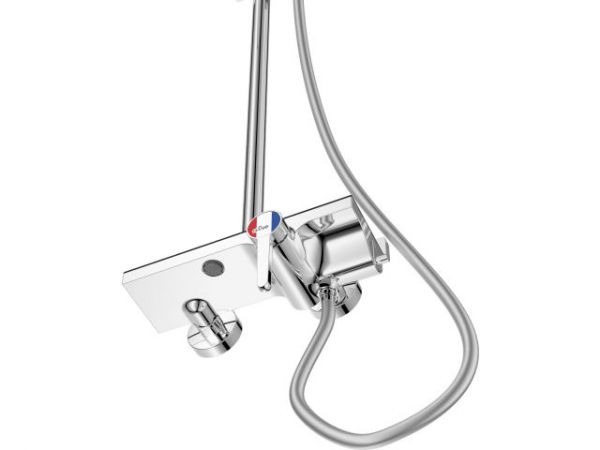 Душевая система (Lt) D35, серия Lotus хром, a-five(На стену, излив потайной в корпусе., Троп. душ: вынос 408 мм, диаметр 250 мм.)