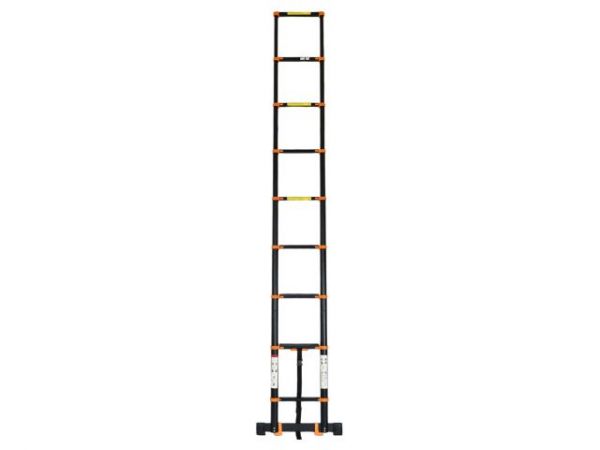 Лестница телескопическая 1-секц. алюм. 510см, 13 ступ. 13,5кг BLACK LINE STARTUL (ST9931-051)(ширина ступени 8см, прорезиненные колеса и доп.стабилизаторы)